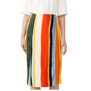 Tory Burch Women's Fiona Wrap Multicolor Striped Skirt Size 2
